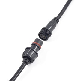 WESIRI 5Pairs 2pin Black Electrical Connector LED Connector for LED Lights 20cm Extension Cable 40cm/Pair 0.75mm² 22mm Nut
