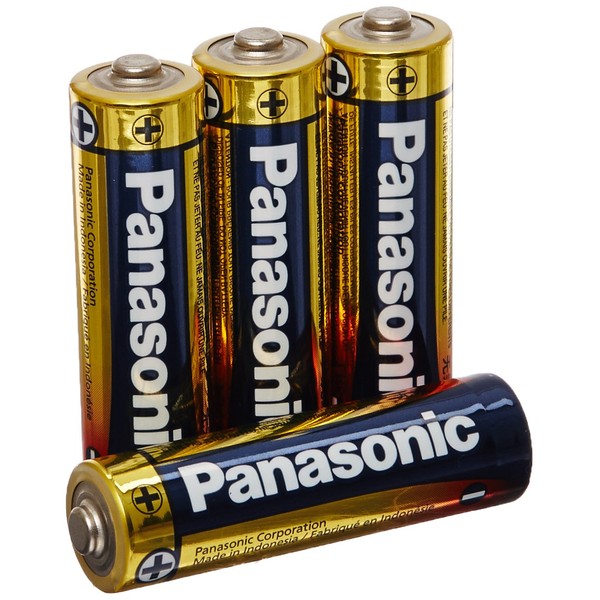 Panasonic AM-3PA/4B Alkalineplus AA Batteries, 4 Pack (Black)