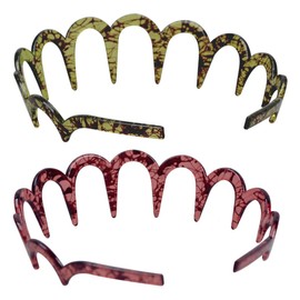 Vaguelly 2pcs U Shape Toothed Hair Hoops Comfortable Hair Accessories for Women for Work Parties Weddings and