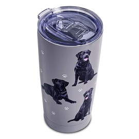 Black Labrador Tumbler SERENGETI 16 Oz. Stainless Steel, Vacuum Insulated Tumbler with Spill Proof Lid - 3D Print - Insulated Travel mug for Hot or Cold Drinks (Black Labrador Tumbler)