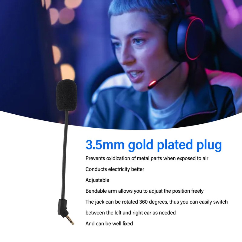 Microphone Replacement for Kingston for HyperX Cloud Revolver, 3.5mm Gold