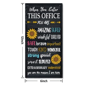 Motivational Office Signs Decor, When You Enter This Office, Hanging Wood Sign Office Décor, Sunflower Wood Wall Sign, Door Sign of Counselor Office, Psychologist Office Décor Sign A1