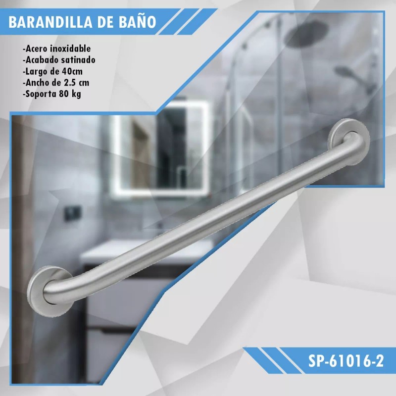 Prez Barra Seguridad Soporte Pasamanos Apoyo Inoxidable 40 Cm