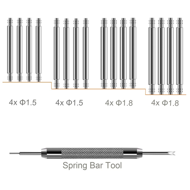 Watch Band Pins Tool Kit, 12mm Heavy Duty Watch Spring