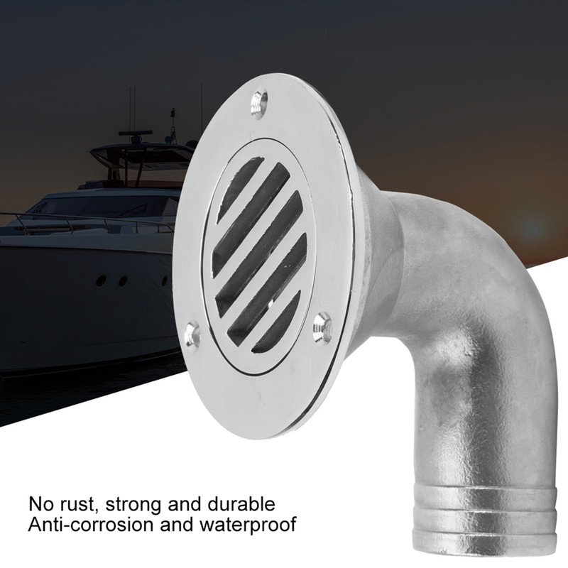 Durable Boat Floor Drain 316 Stainless Steel Marine 90 Degree