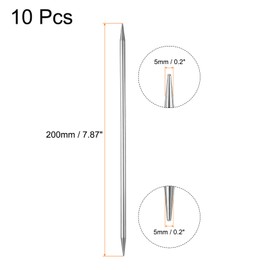 uxcell 10Pcs Knitting Needle 5.0mm Diameter 7.87 Inches Length Stainless Steel Double Pointed Sweater Stitching Needles for Handmade Projects DIY Knitting