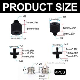 SKDFHOD Tripod Adapter 1/4 to 3/8 Inch Thread Adapter, 3/8 to 1/4 Inch Adapter Tripod Double Screw, Thread Adapter Thread Tripod Adapter Screws for Camera Microphone Tripod Lamp Tripods