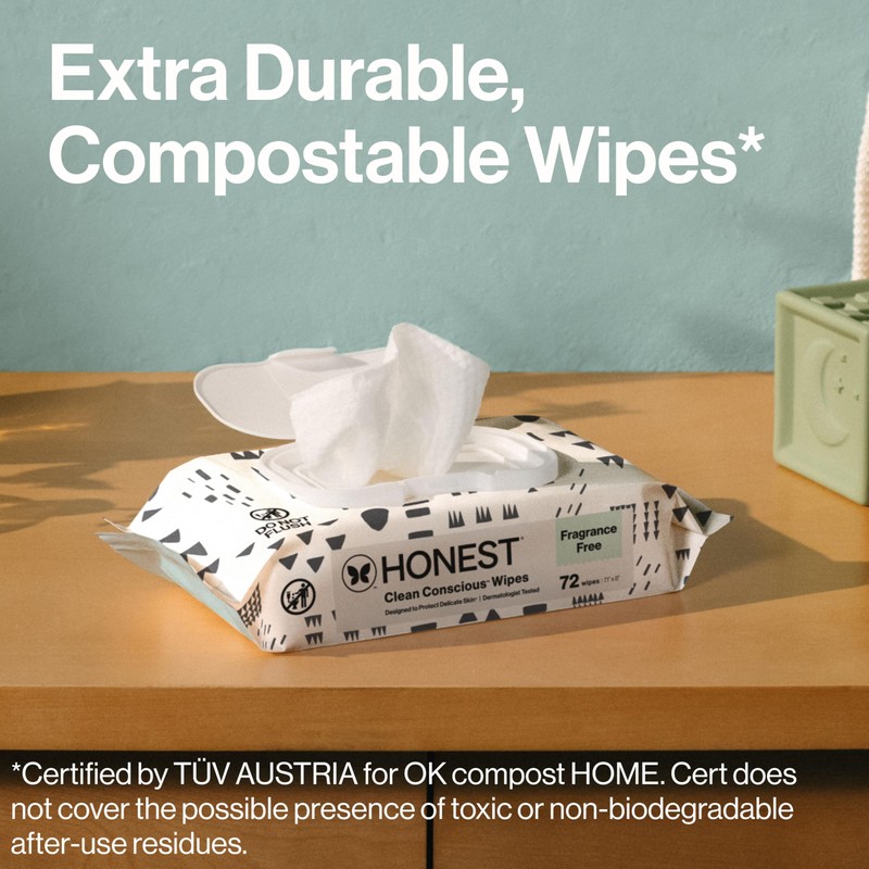 The Honest Company Clean Conscious Multi-Use Wipes Unscented Hypoallergenic Baby