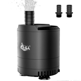 AQQA 160-800GPH Aquarium Submersible Water Pump Fish Tank Small Water Pump Adjustable Waterflow with 2 Nozzles for Fish Tank Water Circulation Pool Draining Water Fountain (6W, 160GPH)