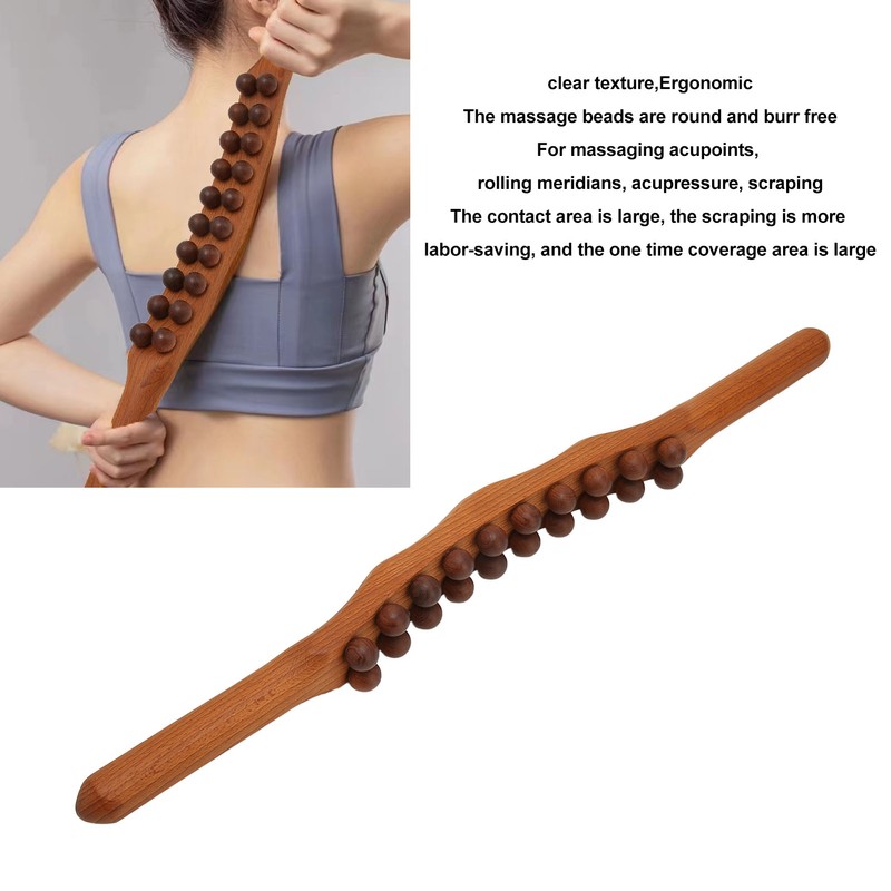 20 Bead Wood Massage Stick Full Body Universal Ergonomic Scraping