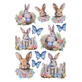 Ideen mit Herz Sticker Sheet, 3D Relief Sticker, High-Quality Embossed with 3D Effect, Window Pictures, Scrapbooking, DIN A4 Sheet with Many Motifs (Hare with Fence)