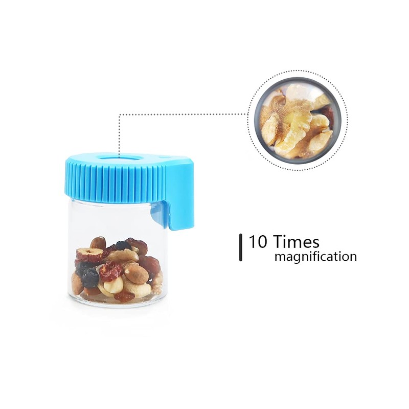 LEWOT Magnifying Viewing Jar with LED Light, Airtight Transparent Glass