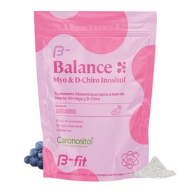 B-FIT B Myo Inositol y D Chiro Inositol 450 gr - Extracto en Polvo 90 Servicios - Fórmula 40:1 - Alta Biodisponibilidad - Sabor Frutos Rojos - Mezcla Enriquecida con Ácido Fólico y Cardo Mariano
