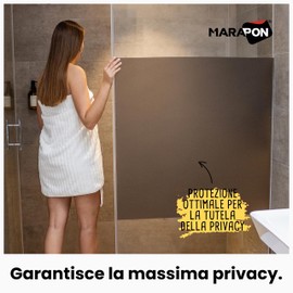 MARAPON Pellicola per Vetri Finestre Colore Antracite 0,30x2 m con Adesione Statica Senza Colla per Privacy e Protezione UV Ideale per Finestre Bagno e Ufficio