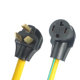 3 Prong to 4 Prong Dryer Adapter 30 Amp 125/250V,NEMA 10-30P to 14-30R Plug Adapter with Safety Ground Wire,for Connecting 4-Prong New Electric Dryer to Old Style 3-Prong Receptacle,10/3 STW 12-inch