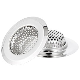 2 Pack Bathtub Drain Strainer, 2.75" Top / 1.75" Basket Stainless Steel Drain Hair Catcher, Perfect for Bathroom Sink Bathtub Vanity Sink Basin Shower Room Balcony Floor Drain (2)