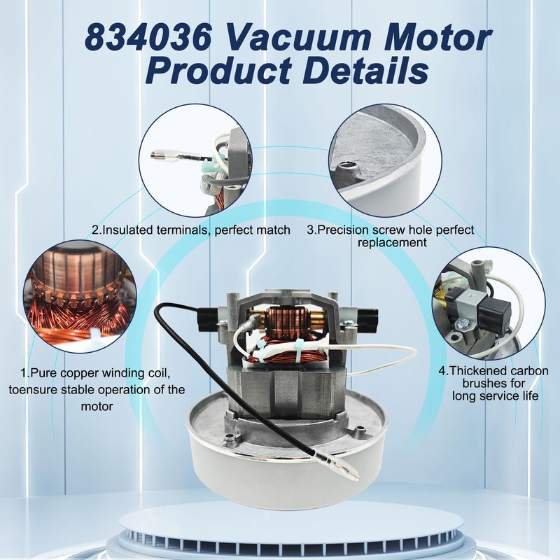 834036 120V Vacuum Motor for ProTeam Backpack Shop Vac Motor,