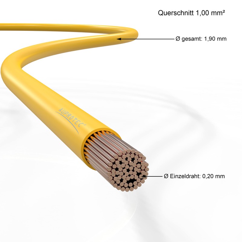 AUPROTEC FLRY-B Car Cable 25 m 1.0 mm² Yellow