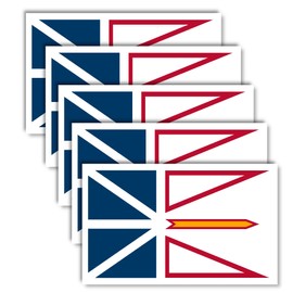 5 PCS Canada Newfoundland and labrador Flag Sticker,6x3.5 In Canadian New Foundland NL Province Decal,Large Banner Decor For Car Bumper Window Laptop