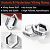 FaithHeart Hexagon Hoops Mens Sterling Silver Viking Rune Hoop Earrings
