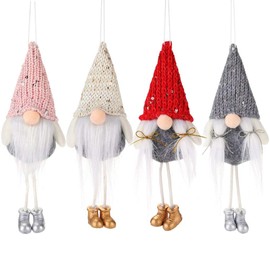 4 Pieces Christmas Decoration Gnome, Christmas Gnome Christmas Decoration Tree Hanging Scandinavian Gnome Gifts for Children Family Easter Christmas (A) (A)