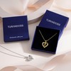 Turandoss Heart Necklace with Letters for Women - Trendy 14K