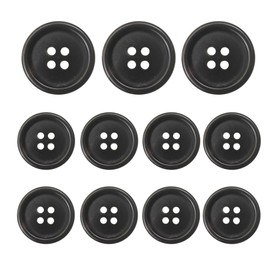 11Pcs Real Horn Buttons Set for Men Women's Blazer and Suit, 20mm Genuine Buffalo Buttons for Sport Jacket Coat Uniforms Sweaters (Black)