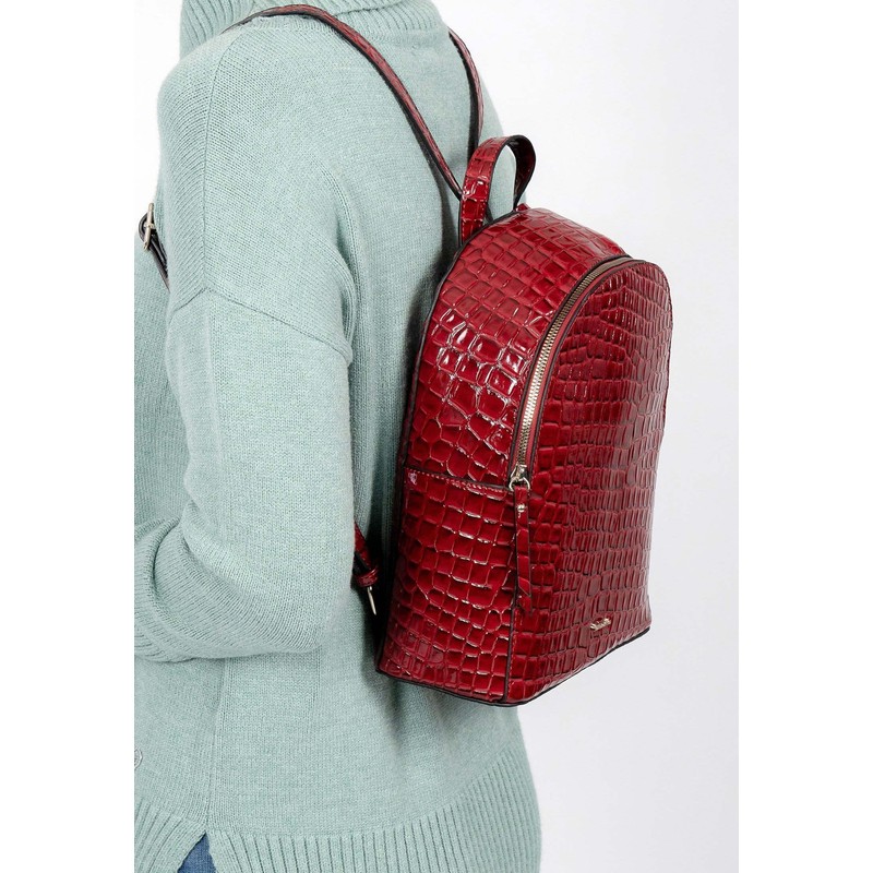 Tamaris Diana City Backpack 28 cm, Red crocodile
