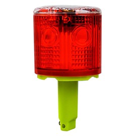 Aolyty Solar Strobe Warning Light 360 Degree Single Column Super Bright Waterproof IP48 for Construction Traffic Dock Marine Light Control Flashing (Red)