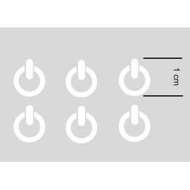 Verkauflade by Chr/Su Power Symbol Sticker Decal Switch Sticker On Off Sticker (RPM4/2) (White, 10 mm)