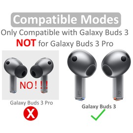 IiEXCEL 3 Pairs Galaxy Buds 3 Ear Hooks Wingtip, Replacement Silicone Wings Sport Earhooks Ergonomic Design Wing Tips Holder Non-Slip Anti-Slip Comfortable Accessories for Galaxy Buds 3 - Black