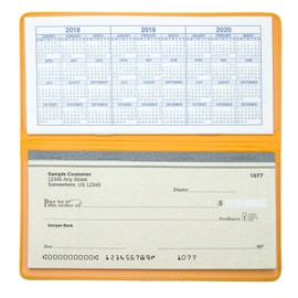 Sunburst Orange Vinyl Checkbook Cover, Top Tear Personal Vinyl Checkbook Cover