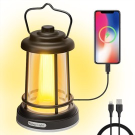 Sydetelis Rechargeable Lanterns for Power outages,Phone Charger,7 Modes Dimmable Retro Lantern for Camping,500LM,IPX4 Waterproof,Rechargeable Camping Light,Emergency Hurricane,Outdoors (White）