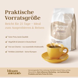 Collagen Powder 500 g - High Dose & Tasteless Collagen Hydrolysate Powder, Peptide Type 1 & 3 - Collagen Peptides - Produced in Germany