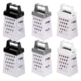 Ptwola 6 Pcs Mini Cheese Grater Professional Box Grater Stainless Steel Fine Coarse Handheld Slicer with 4 Sides Small Box Food Shredder Safe Zester for Kitchen Cheese Garlic Ginger Vegetable Potatoes