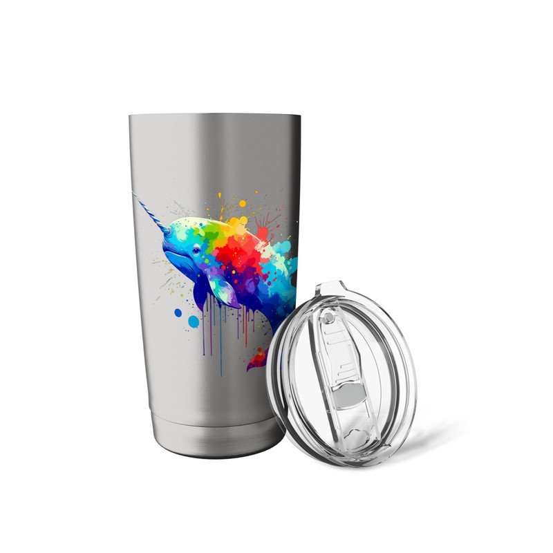Splash Art Narwhal Narwhals Stainless Steel Insulated Tumbler