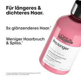 L'Oréal Professionnel Strengthening Hair Shampoo for Long and Thin Hair, with Filler A-100 & Amino Acids, Expert Series, Pro Longer Shampoo
