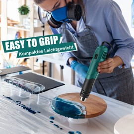 NEU MASTER Mini Hei?luftpistole - PRULDE Handheld Hei?luftf?hn 500W Schnelles Aufheizen Heissluftgebl?se mit 2 Temperatureinstellungen fr Acrylharz Handwerk, Basteln, Epoxidharz, Schrumpffolie
