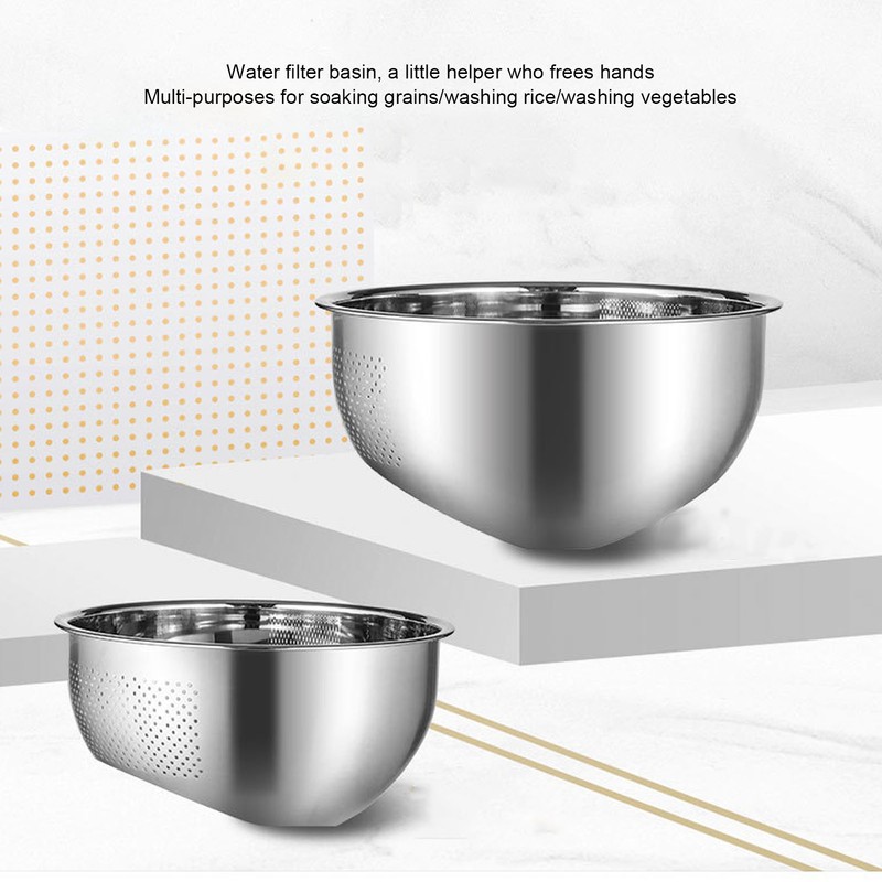 Drain Basket Stainless Steel Rice Sieve Thickened Vegetable Washing Drainer