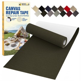 Canvas Repair Tape, 3.2 x 63 Inch Waterproof Heavy Duty Fabric Tape for Furniture, Self Adhesive Canvas Repair Patches for Boat Covers, Sofas, Tents, Louge Chairs, Canopy, Awning Army Green