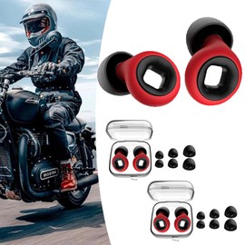 JXAXD 2 Pairs Artvive Earplugs, Motorcycle Earplugs, Wind Noise, Snoring Silent Earplugs, Earplugs for Sleeping at Night and 4 Sizes Earplugs in XS/S/M/L, B