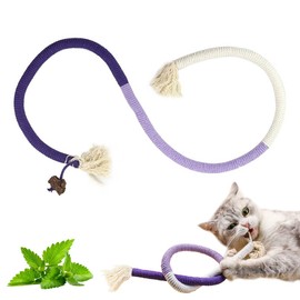 YANGCHUN Catnip Toy Bite Rope, Interactive Cat Toy for Indoor Cats, Kitten Teething Chew Toy Rope, Filled Natural Catnip Cat Chew Teeth Cleaning Stress Release Catnip Cotton Rope Toy-Purple 1PCS