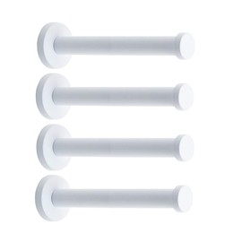 NELXULAS Classic White Stainless Steel Single Super Heavy Duty Wall Mount Hook, Coat Hanger, Bath Towel Hooks (6", 4 PCS)