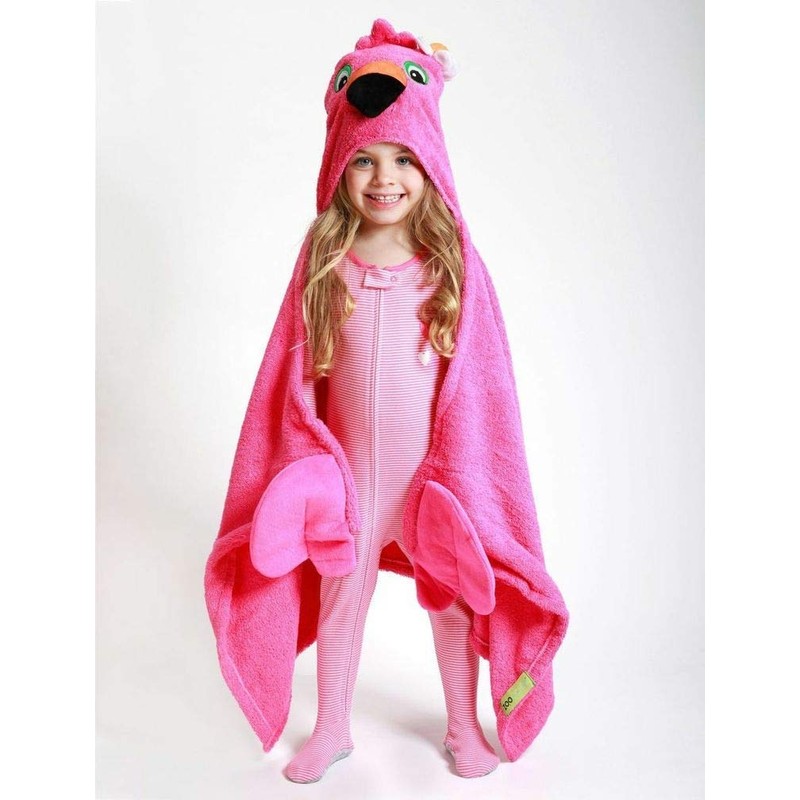 Zoocchini Kinder-Badetuch Motiv Franny der Flamingo Pink