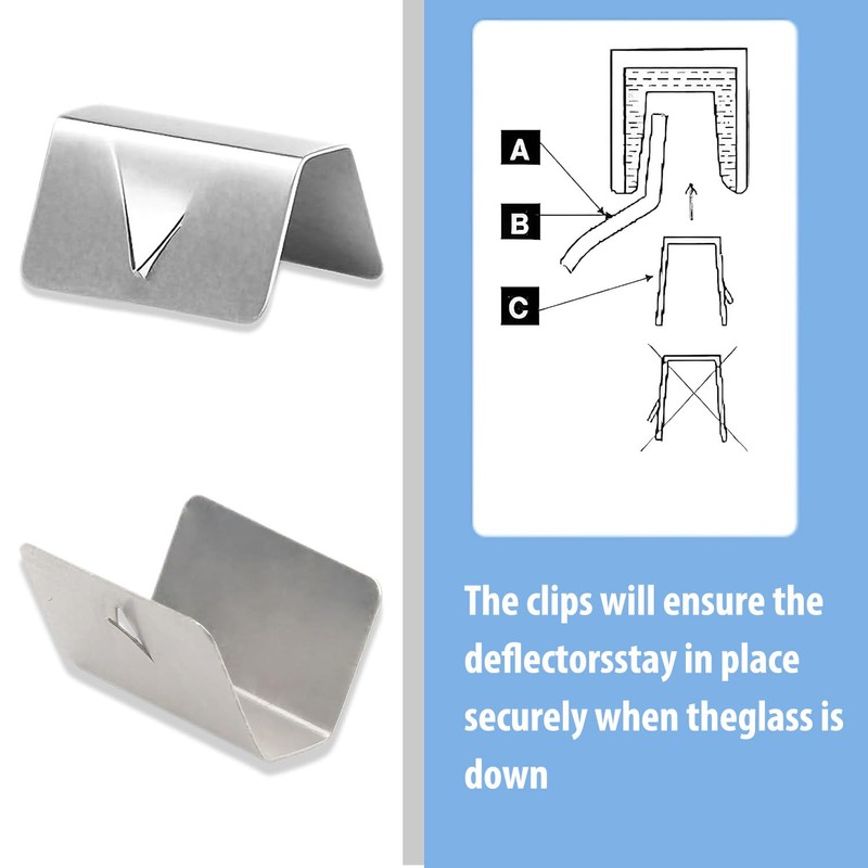8 Pcs Wind Deflector Clips, Car Wind Deflector Stainless Steel