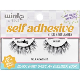 Ardell Winks Self Adhesive Lashes, Jewel, Easy-to-Apply, Lightweight, Full-Volume Flare, No Glue Needed, 1-pair