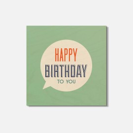 Unbranded Happy Birthday To You Speech Bubble Stylish 4'' X 4'' Square Wooden Coaster