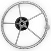 5-Spoke Destroyer Style Stainless Boat Steering Wheel, Marine Steering Wheel