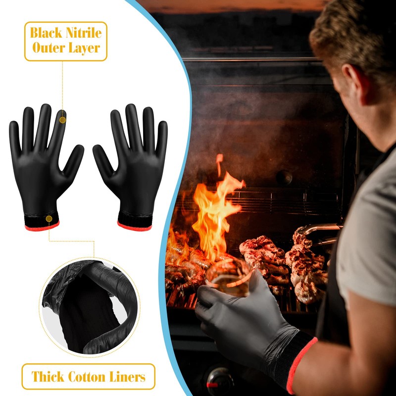 Janmercy 200 Pcs Disposable BBQ Nitrile Gloves with 4 Pairs