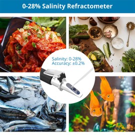 AUTOUTLET Salinity Concentration Meter, Salt Refractometer, Salt Concentration, Automatic Temperature Correction (ATC) Included, 0-28% Salt Meter, Salinity Meter, Salt Water Brine Test Kit (Japanese